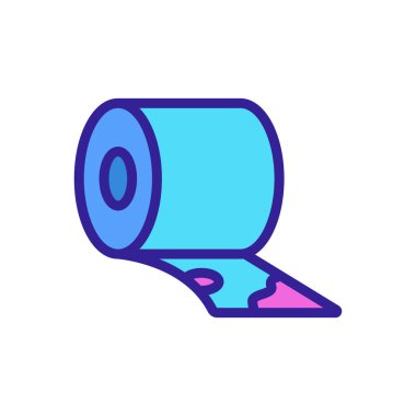 Tuvalet kağıdı ikon vektörü. Tuvalet kağıdı tabelası. renk sembolü çizimi