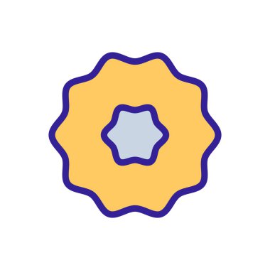 Saç ikonu vektörü için yuvarlak kumaş elastik. Yuvarlak kumaş elastik saç işareti için. renk sembolü çizimi