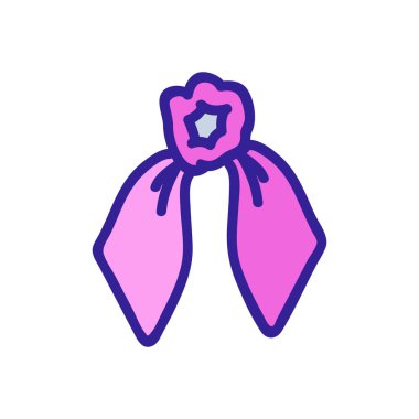 Kuyruk ikonu vektörü için saç bandı. Kuyruk işareti için saç bandı. renk sembolü çizimi