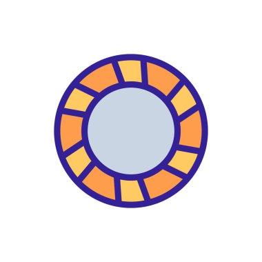 çok renkli tokalar ikon vektörü. Çok renkli saç lastiği işareti. renk sembolü çizimi