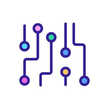 ağ iletişim analiz ikonu vektörü. Ağ iletişim analiz işareti. renk sembolü çizimi