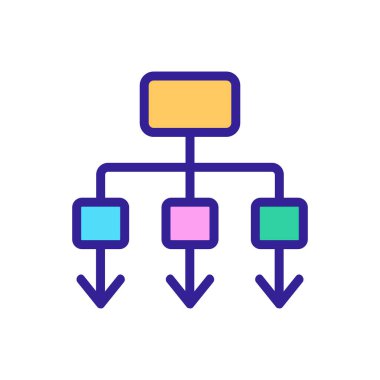 kademeli algoritma ikon vektörü. Yavaş yavaş algoritma işareti. renk sembolü çizimi