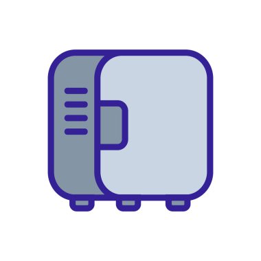 Makyaj buzdolabı kenar görünüm ikonu vektörü. Makyaj malzemeleri buzdolabı yan tabela. renk sembolü çizimi