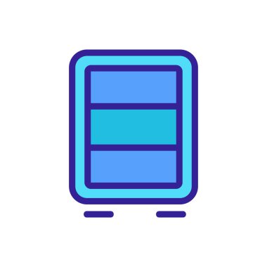 Boş üç buzdolabı rafı ikon vektörü. Boş üç buzdolabı rafı tabelası. renk sembolü çizimi