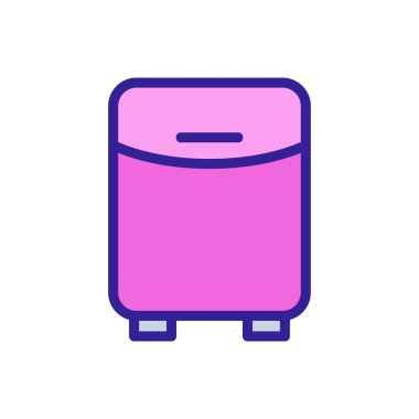 Makyaj buzdolabı arka görüş ikon vektörü. Makyaj buzdolabı arka manzara tabelası. renk sembolü çizimi