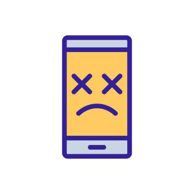 Telefon ikonu vektörünün içler acısı hali. Acınası bir telefon sinyali. renk sembolü çizimi