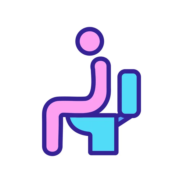 Sürekli Tuvalet Ikonu Vektöründe Oturuyorlar Sürekli Tuvalet Tabelasında Oturuyorsun Renk — Stok Vektör