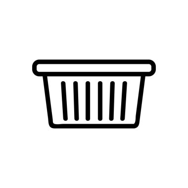 Plastik sepet ikon vektörü. Plastik sepet işareti. izole edilmiş sınır sembolü çizimi