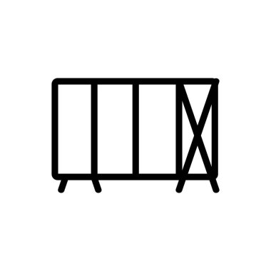 Ev kıyafetleri kurutma ikonu vektörü. Ev çamaşır kurutma makinesi tabelası. izole edilmiş sınır sembolü çizimi