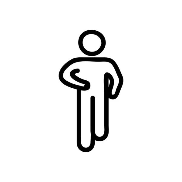 アイコンベクトルを歩くときの手作業の男 標識を歩くときに手作業の男 孤立した輪郭記号図 — ストックベクタ