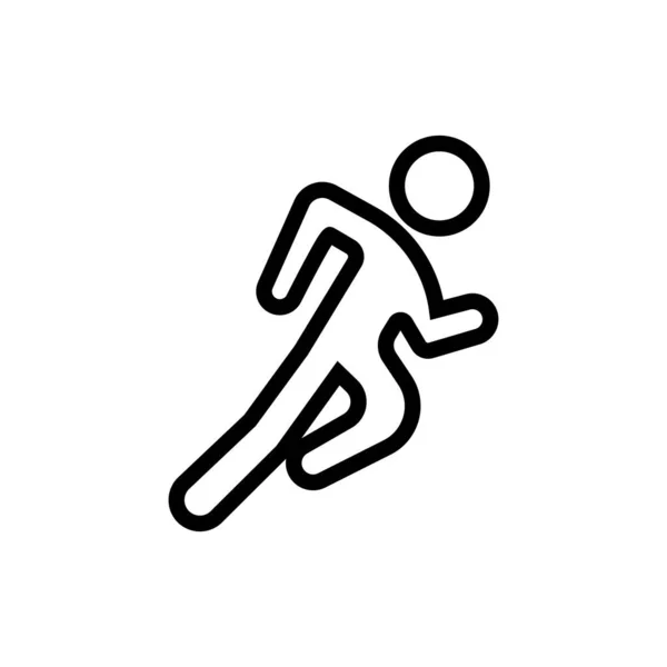 Running Man Icon Vektor Running Man Zeichen Isolierte Kontursymboldarstellung — Stockvektor