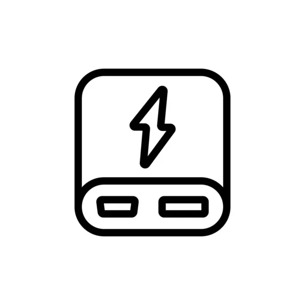 Electric Power Bank Two Devices Icon Vector Electric Power Bank — Stock Vector