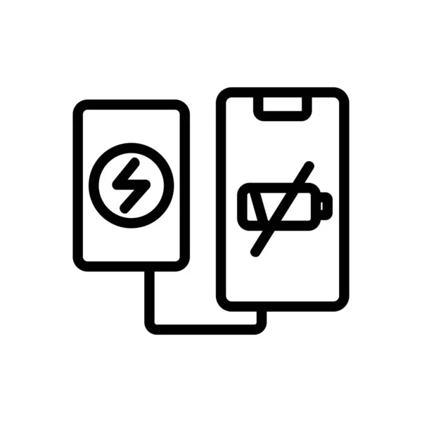 Malfunctioning Portable Charging Icon Vector Malfunctioning Portable Charging Sign Isolated — Stock Vector
