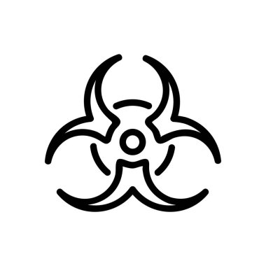Biyolojik tehlike ikonu vektörü. Biyolojik tehlike işareti. izole edilmiş sınır sembolü çizimi