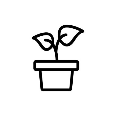 Çiçek saksısı ikon vektöründe tırmanma tesisi. Çiçek saksısı tabelasına tırmanmak. izole edilmiş sınır sembolü çizimi