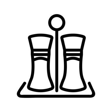 Tuz ve karabiber ikon vektörü seti. Tuz ve karabiber tabelaları. izole edilmiş sınır sembolü çizimi