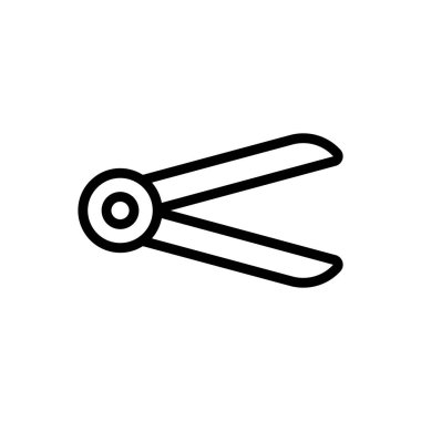 Tutucu simge vektörlü demir düzleştirici. Demir düzleştirici ve tutucu işareti. izole edilmiş sınır sembolü çizimi