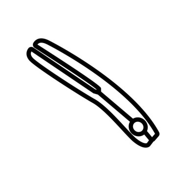 Kapalı saç düzleştirici ikon vektörü. Kapalı saç düzleştirici işareti. izole edilmiş sınır sembolü çizimi