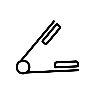 başlıklı saç demiri yan görünüm ikonu vektörü. Saç ütüsü ve başlığı yan görünüş işareti. izole edilmiş sınır sembolü çizimi