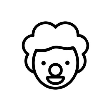 Şaşırtıcı palyaço maskesi ikon vektörü. Şaşırtıcı palyaço maskesi işareti. izole edilmiş sınır sembolü çizimi