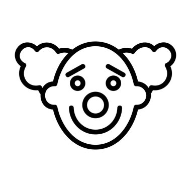 Sevimli sefil palyaço ikonu vektörü. Sevimli sefil palyaço işareti. izole edilmiş sınır sembolü çizimi