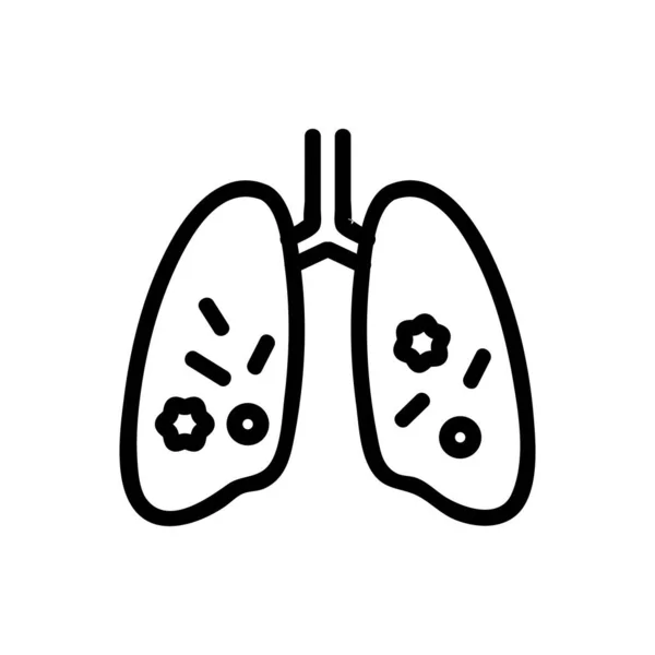 肺感染アイコンベクター 肺感染症の兆候 孤立した輪郭記号図 — ストックベクタ