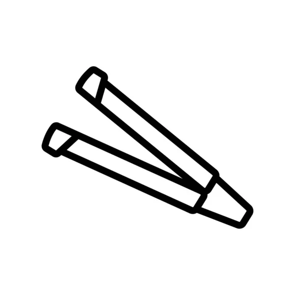 Dvojitý Vektor Ikony Kadeřníka Dvojité Kadeřnické Znamení Izolovaný Symbol Obrysu — Stockový vektor