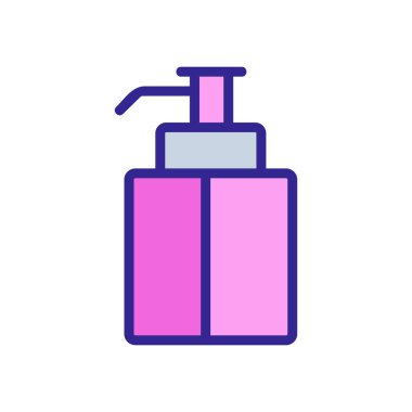 İki parçalı sıvı sabun ikonu vektörü. İki parça sıvı sabun makinesi işareti. renk sembolü çizimi