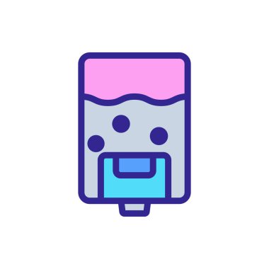 Kare duvar monte edilmiş sabun pompası ikonu vektörü. Kare duvarlı sabun pompası tabelası. renk sembolü çizimi