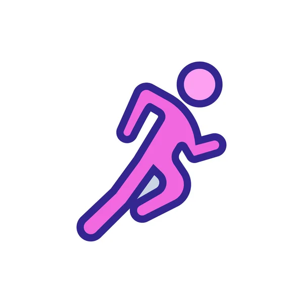 Running Man Icon Vector Running Man Sign Color Symbol Illustration — Stock Vector