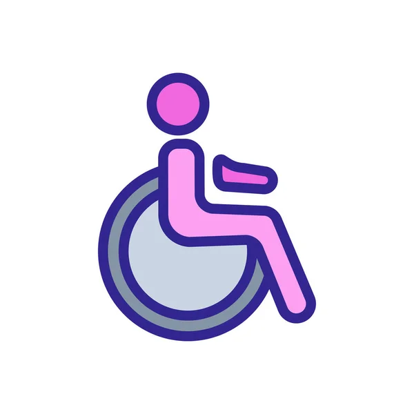 Vector Icono Persona Discapacitada Signo Persona Discapacitada Ilustración Símbolo Color — Vector de stock