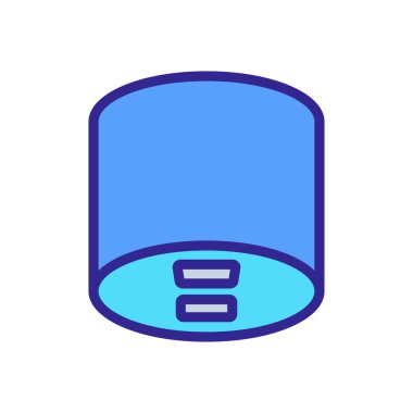 Taşınabilir oval güç bankası görünüm ikonu vektörü. Taşınabilir oval güç bankası tabelaları. renk sembolü çizimi