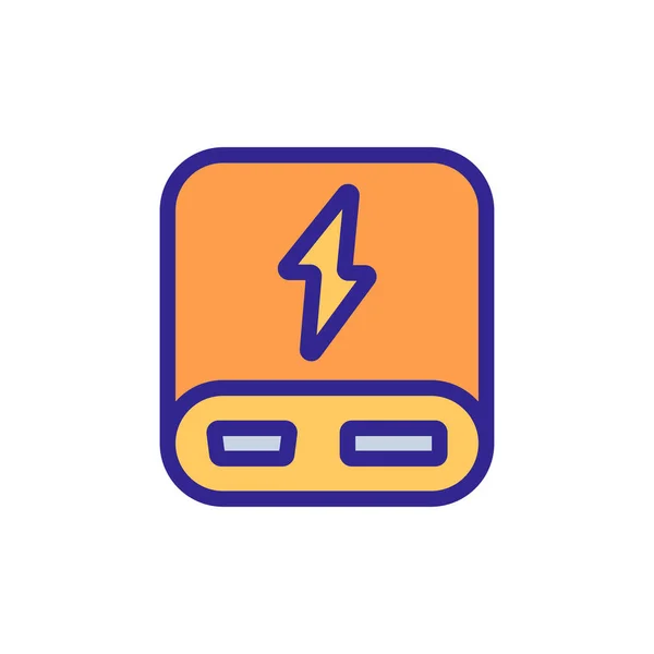 Electric Power Bank Two Devices Icon Vector Electric Power Bank — Stock Vector