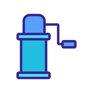 Mutfak sebze kesicisi ve ikon vektörü. Mutfak sebze kesicisi ve sapı var. renk sembolü çizimi