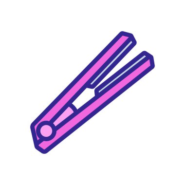 Koruyucu başlıklı saç düzleştirici ikon vektörü. Koruyucu başlıklı saç düzleştirici. renk sembolü çizimi