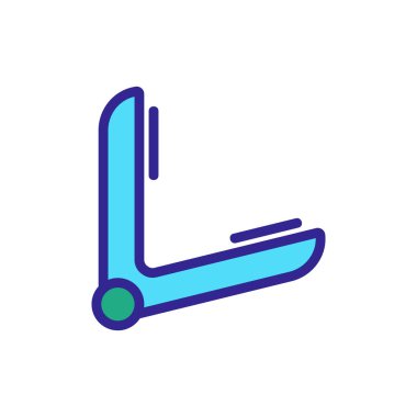 Saç düzleştirici ikon vektörünü sonuna kadar aç. Maksimum açık saç düzleştirici işareti. renk sembolü çizimi