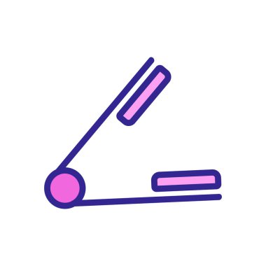 başlıklı saç demiri yan görünüm ikonu vektörü. Saç ütüsü ve başlığı yan görünüş işareti. renk sembolü çizimi