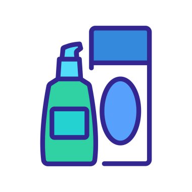 kadın makyaj ürünleri ikon vektörü. Kadın makyaj ürünleri imzası. renk sembolü çizimi