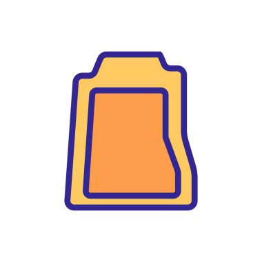 Bir çeşit plastik paspas ikon vektörü. Kauçuk paspas işareti gibi. renk sembolü çizimi