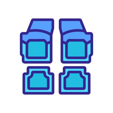 Araba paspasları simge vektörünün bağlı olmayan parçası. Araba paspasları tabelasına bağlı değil. renk sembolü çizimi