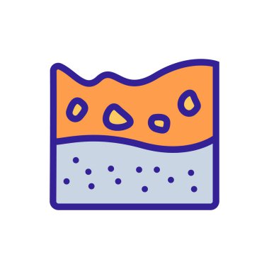 Simge vektörünü hazırlayan taşlı kumtaşı. Taşlı kumtaşı astar işareti. renk sembolü çizimi