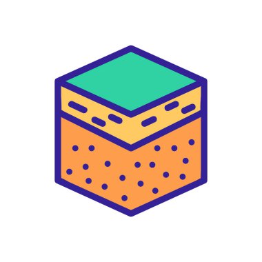 Kare örnek toprak ikon vektör çizimi çizimi