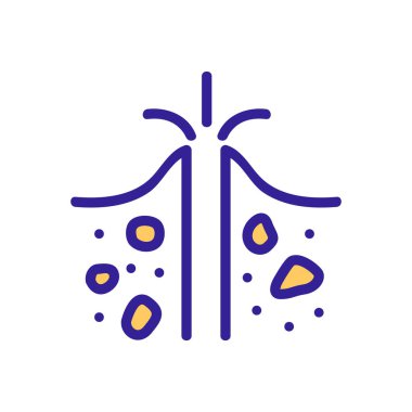 Toprak ikon vektöründen çıkan hava. Toprak işaretinden çıkan hava. renk sembolü çizimi