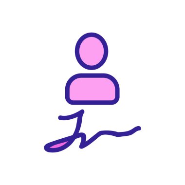 Kişisel simge vektörü imzası. Kişinin imzası. renk sembolü çizimi