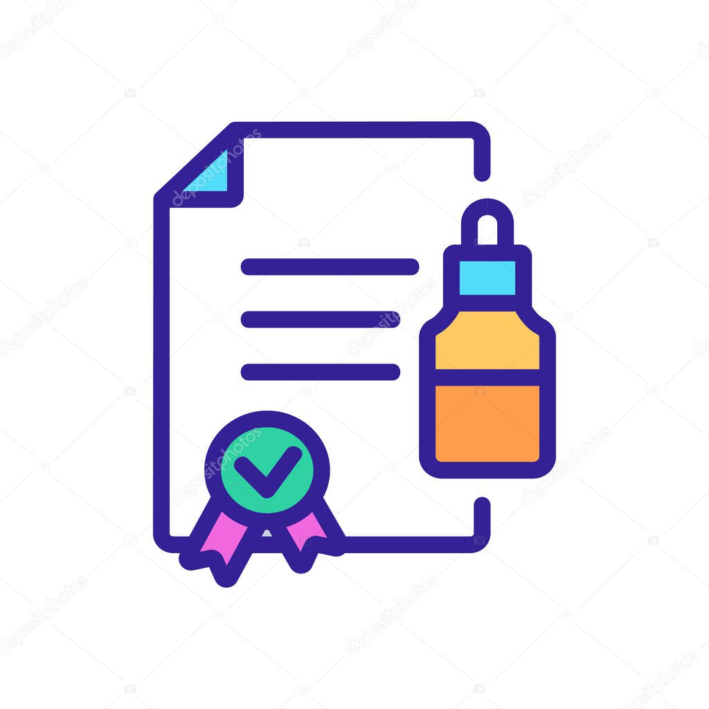 documented serum use icon vector. documented serum use sign. color symbol illustration