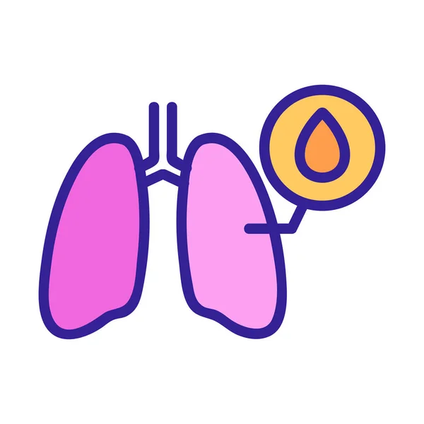 Flüssigkeit Der Lunge Symbol Vektor Flüssigkeit Der Lunge Zeichen Farbige — Stockvektor