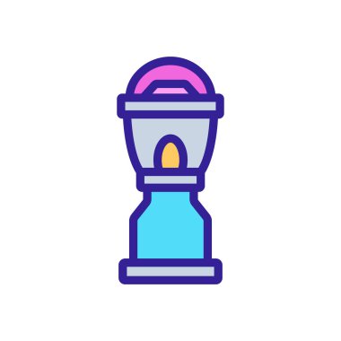 Ayakta duran ikon vektörlü taşınabilir lamba. İşaretli taşınabilir lamba. renk sembolü çizimi