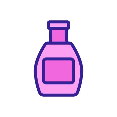 Ketçaplı kavanoz ve simge vektörü. Ketçap ve etiket işaretli kavanoz. renk sembolü çizimi