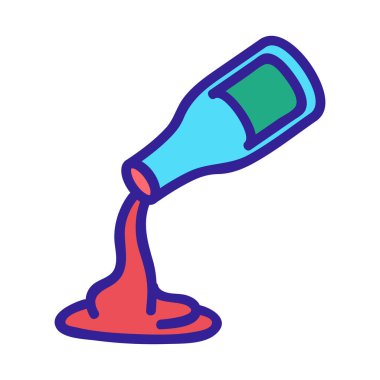 Teneke ikon vektöründen ketçap dökülüyor. İmza atmak için ketçap dökmek. renk sembolü çizimi