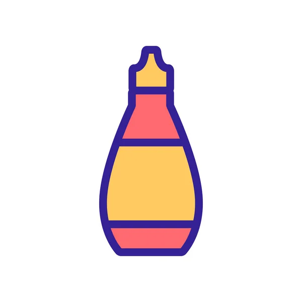 Sauce Flaschensymbol Vektor Sauce Flaschenform Farbige Symbolabbildung — Stockvektor
